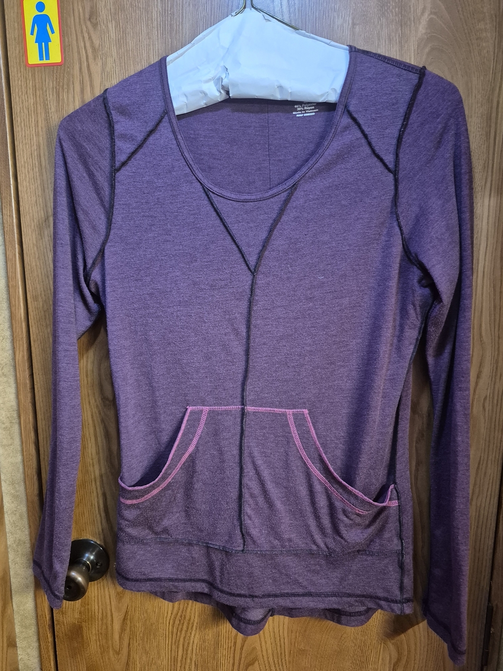 BCG Purple Long Sleeve Top with Pink Stitching.   Box 43